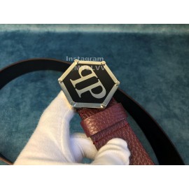 Philipp Plein New Crocodile Leather Belt For Men Wine Red