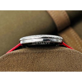 Piaget An Factory Diamond Case Red Leather Strap Watch