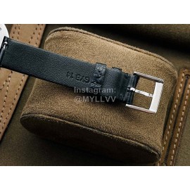 Piaget An Factory 34mm Dial Leather Strap Watch Black