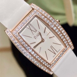 Piaget Limelight Sapphire Crystal Glass Square Diamond Watch White