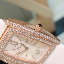 Piaget Limelight Sapphire Crystal Glass Square Diamond Watch White