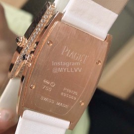 Piaget Limelight Sapphire Crystal Glass Square Diamond Watch White