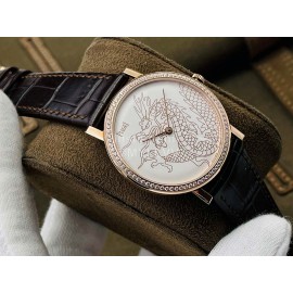 Piaget Pg Factory 38mm Dial Leather Strap Watch