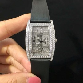 Piaget Limelight Diamond Dial Black Strap Watch 