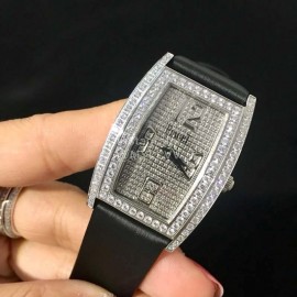 Piaget Limelight Diamond Dial Black Strap Watch 