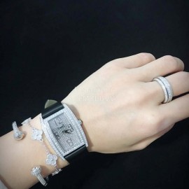 Piaget Limelight Diamond Dial Black Strap Watch 