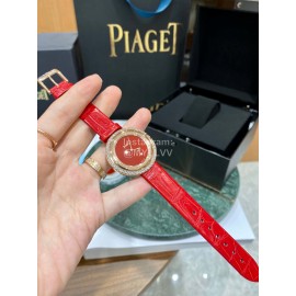 Piaget 316l Refined Steel 34mm Dial Watch Red