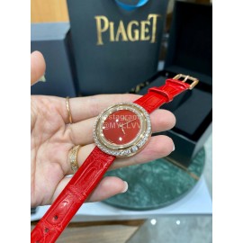 Piaget 316l Refined Steel 34mm Dial Watch Red