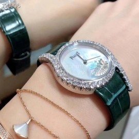 Piaget Limelight Gala Diamond Leather Strap Watch Green
