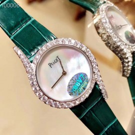 Piaget Limelight Gala Diamond Leather Strap Watch Green