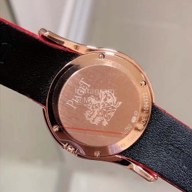 Piaget Limelight Gala Diamond Red Leather Strap Watch
