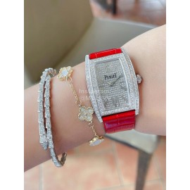 Piaget 316l Steel Case Diamond Dial Watch Silver