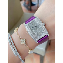 Piaget 316l Steel Case Diamond Dial Watch Silver