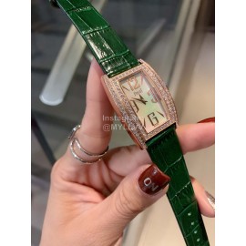 Piaget 316l Steel Case Green Strap Watch For Women
