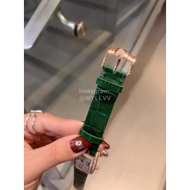 Piaget 316l Steel Case Green Strap Watch For Women