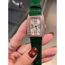 Piaget 316l Steel Case Green Strap Watch For Women
