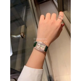 Piaget 316l Steel Case Green Strap Watch For Women