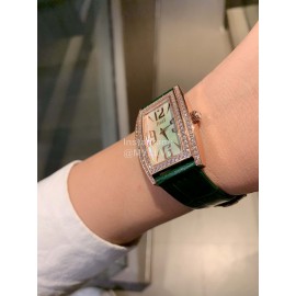Piaget 316l Steel Case Green Strap Watch For Women