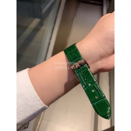 Piaget 316l Steel Case Green Strap Watch For Women