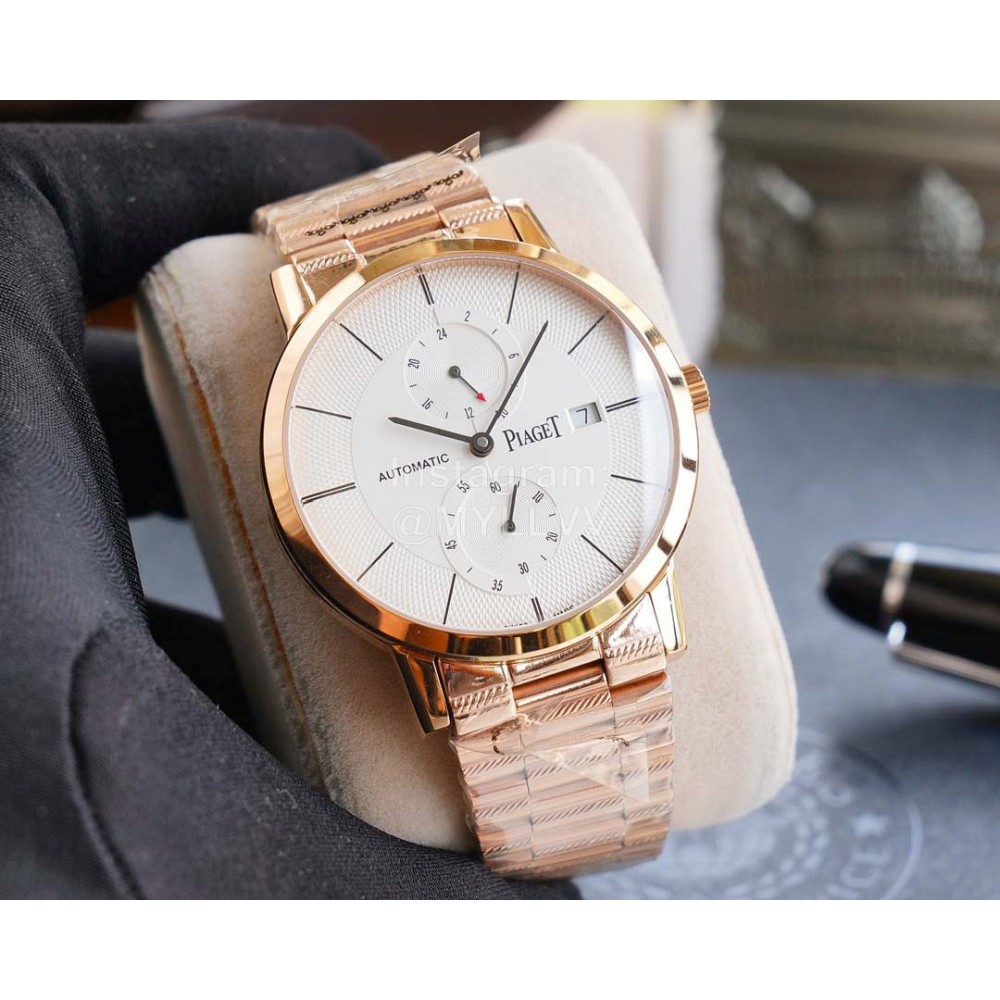 Piaget Altiplano Sapphire Crystal Steel Strap Watch Rose Gold