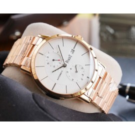 Piaget Altiplano Sapphire Crystal Steel Strap Watch Rose Gold