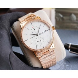 Piaget Altiplano Sapphire Crystal Steel Strap Watch Rose Gold