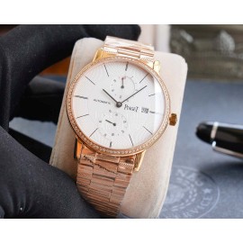 Piaget Altiplano Sapphire Crystal Steel Strap Watch Rose Gold