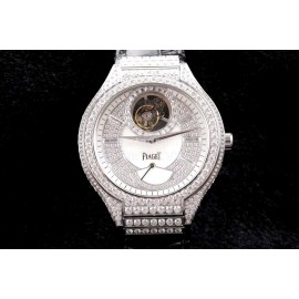 Piaget Leather Strap 46mm Dial Watch Silver