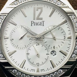 Piaget 43mm Dial Diamond Multifunctional Watch Silver