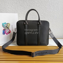 Prada Nylon Leather Handle Elegant Business Briefcase For Men 2ve891