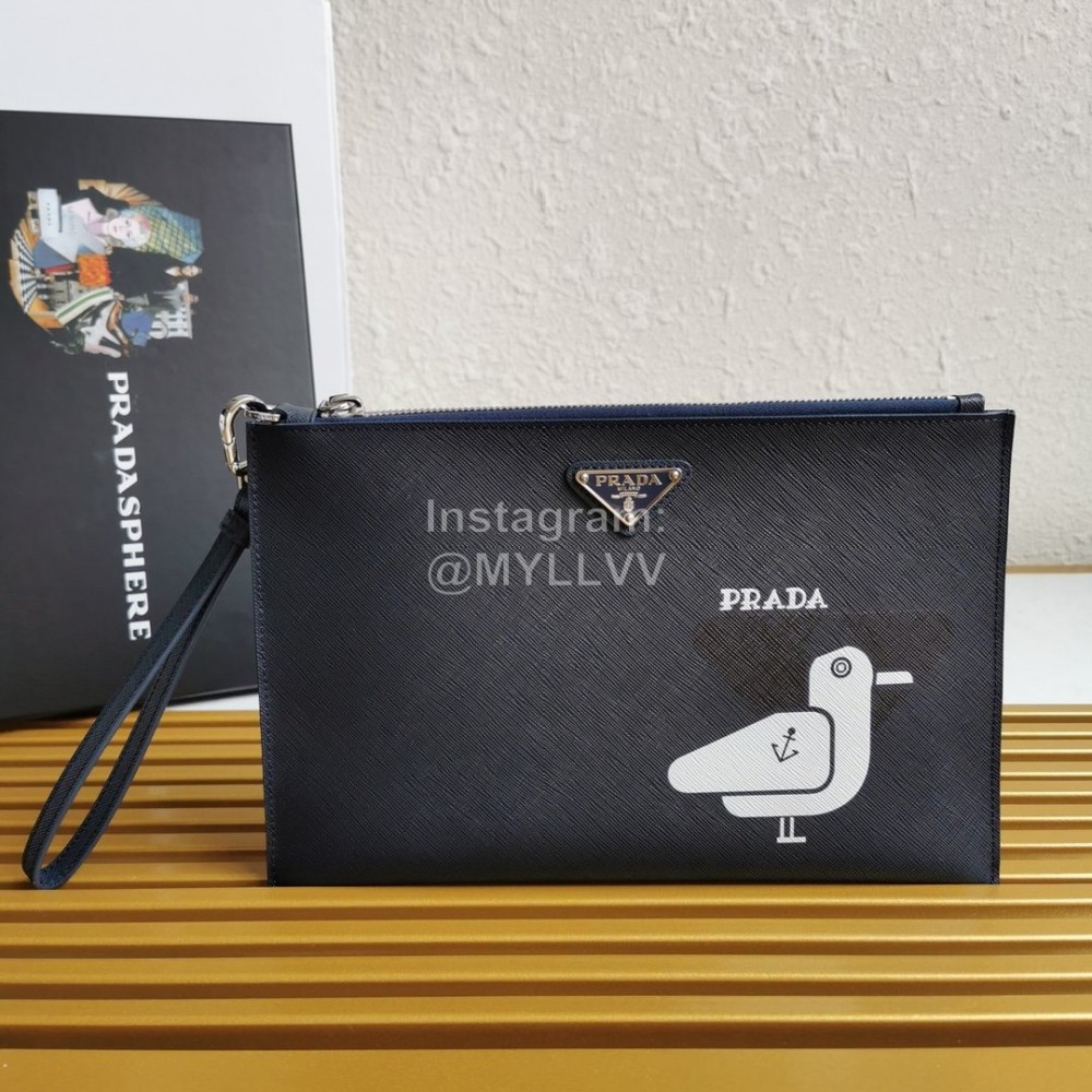 Prada Leather Lining Sheepskin Exquisite Printing Fashion Handbag 2nh005