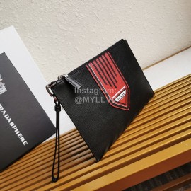 Prada Cross Grain Cowhide Exquisite Fashion Handbag Red 2ng005