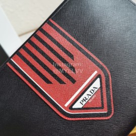 Prada Cross Grain Cowhide Exquisite Fashion Handbag Red 2ng005