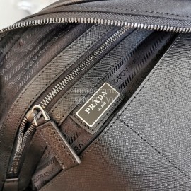 Prada Nylon Leather Exquisite Workmanship Black Business Briefcase 2ve368