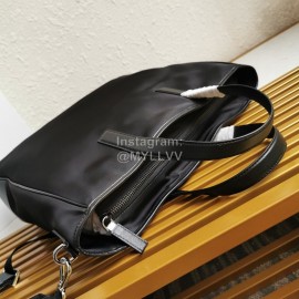 Prada New Large Nylon Leather Tote Bag Shopping Bag For Men Black 2vg064