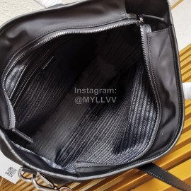 Prada New Large Nylon Leather Tote Bag Shopping Bag For Men Black 2vg064