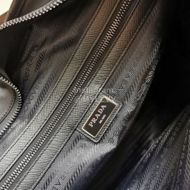 Prada New Large Nylon Leather Tote Bag Shopping Bag For Men Black 2vg064