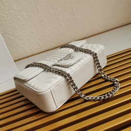 Prada Classic Napa Leather Chain Strap Fashion Bag For Women White 1bd108