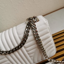 Prada Classic Napa Leather Chain Strap Fashion Bag For Women White 1bd108