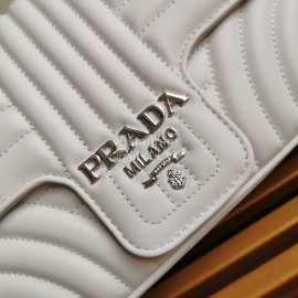 Prada Classic Napa Leather Chain Strap Fashion Bag For Women White 1bd108