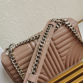 Prada Classic Napa Leather Chain Strap Fashion Bag For Women Brown 1bd108