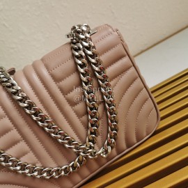 Prada Classic Napa Leather Chain Strap Fashion Bag For Women Brown 1bd108