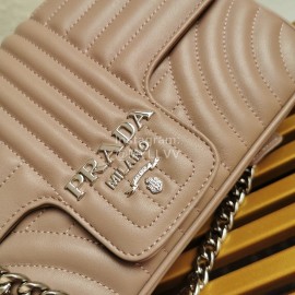 Prada Classic Napa Leather Chain Strap Fashion Bag For Women Brown 1bd108