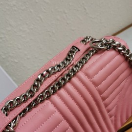 Prada Classic Napa Leather Chain Strap Fashion Bag For Women Rose Red 1bd108