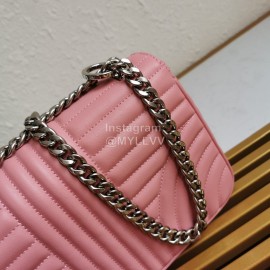 Prada Classic Napa Leather Chain Strap Fashion Bag For Women Rose Red 1bd108