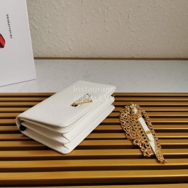 Prada Exquisite Detachable Chain Leather Fashion Bag For Women White 1bp006