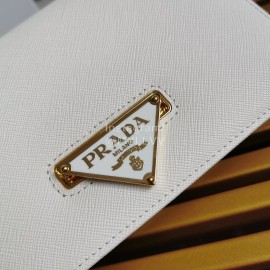 Prada Exquisite Detachable Chain Leather Fashion Bag For Women White 1bp006