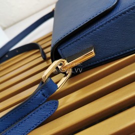 Prada New Flip Closure Elegant Leather Bag For Women Blue 1bd217