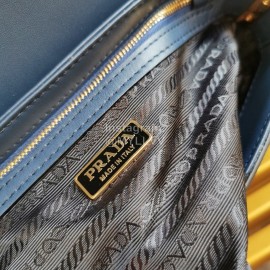 Prada New Flip Closure Elegant Leather Bag For Women Blue 1bd217