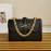 Prada Calfskin Gold Chain Flap Bag For Women Black 1bd188